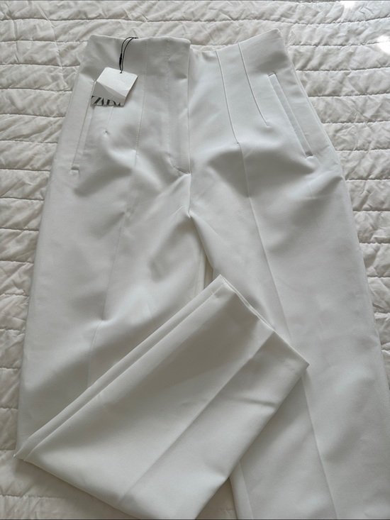 Zara Pants - Zara White Women's Tailored High-Rise Dress Pants